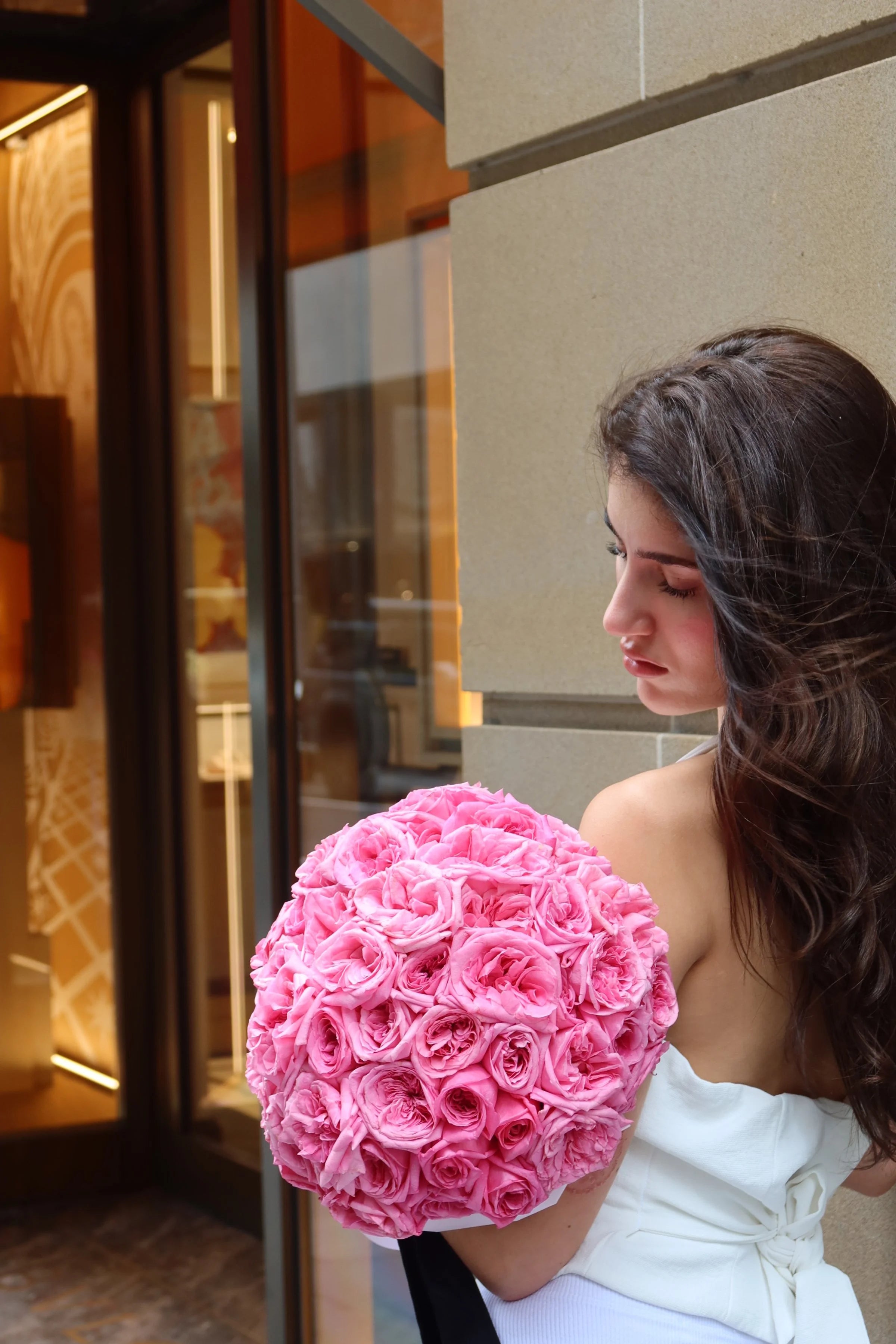 Dark Pink Garden Rose Bouquet
