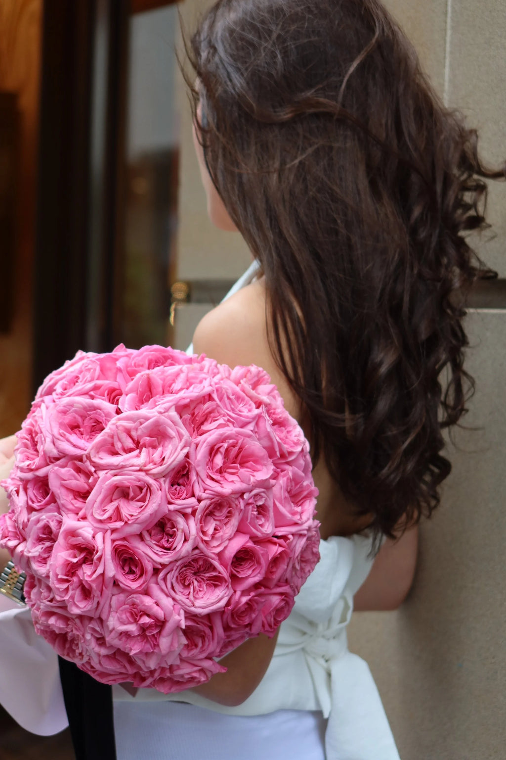 Dark Pink Garden Rose Bouquet