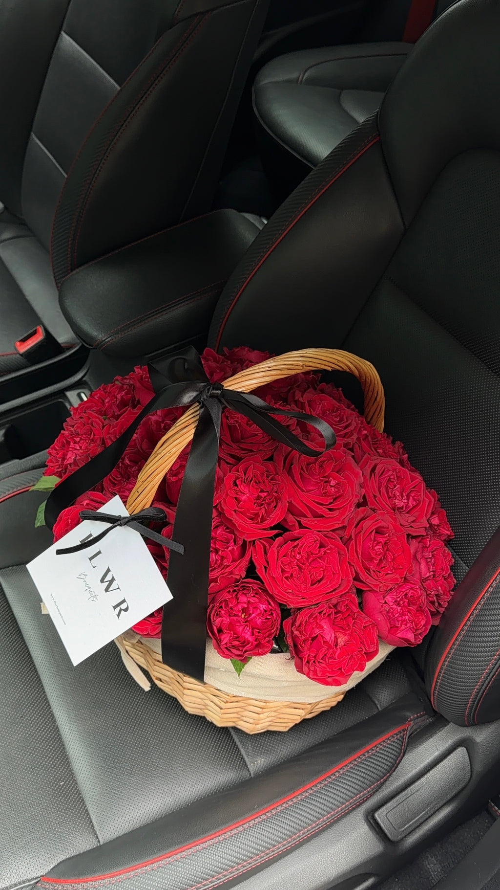 Red Garden Rose FLWR Basket