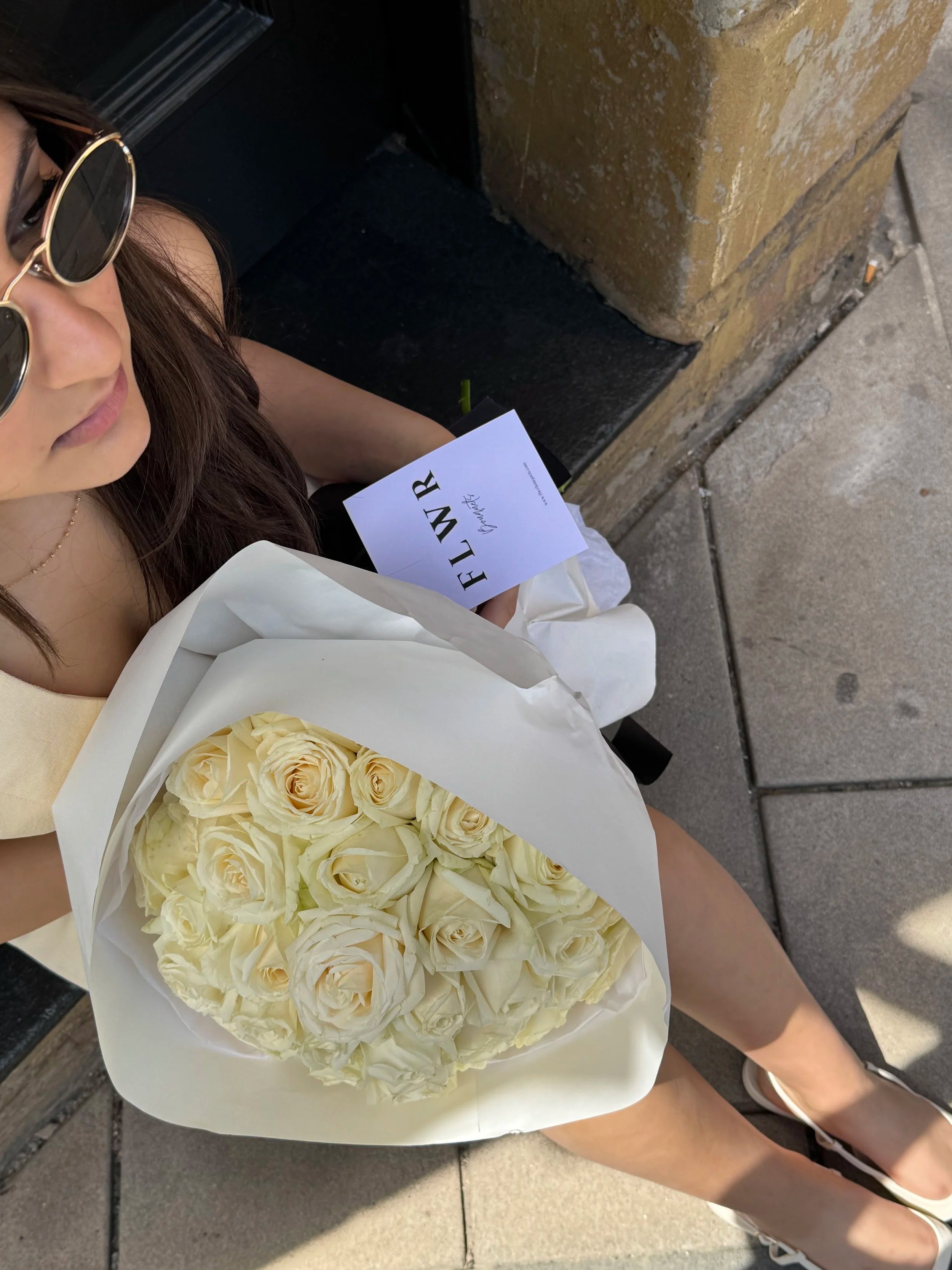 White Garden Rose Bouquet